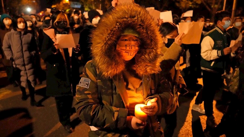 Iranpress: Rare protest rages against China
