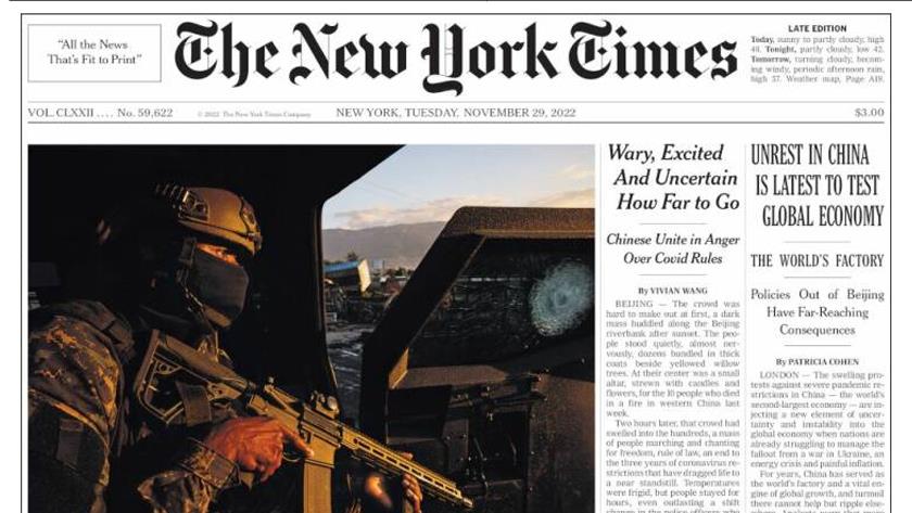 Iranpress: World newspapers: unrest in China is latest to test global economy