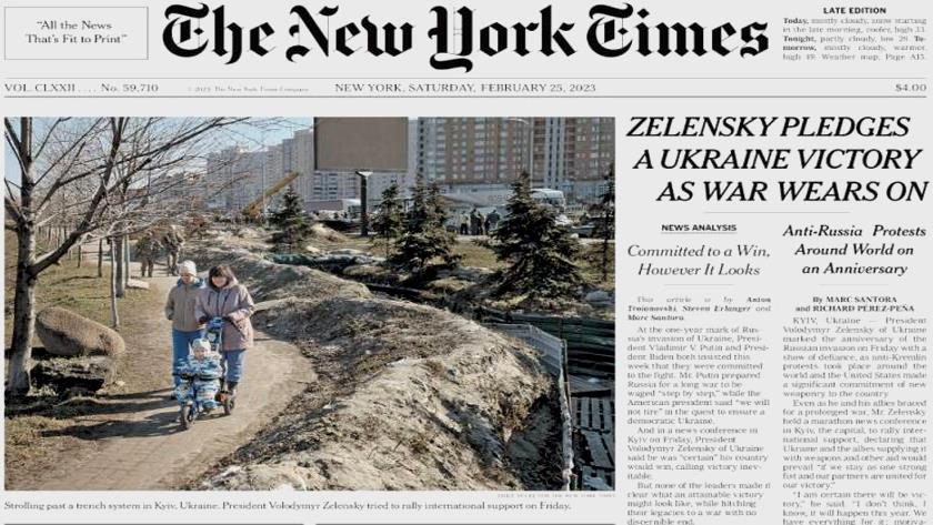 Iranpress: World Newspapers: Zelensky pledges a Ukraine victory as war wears on 