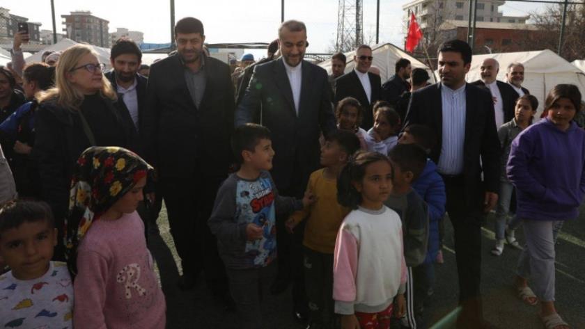 Iranpress: Iranian FM meets Turkish quake-hit victims in Adiyaman 