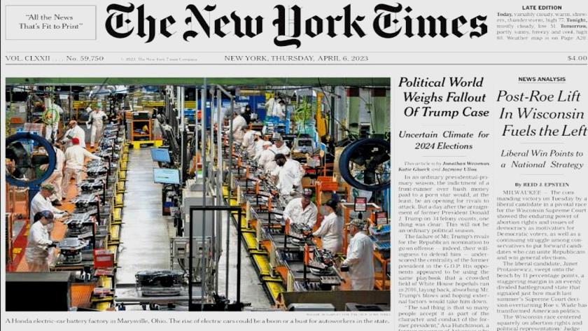 Iranpress: World Newspapers: Political world weighs fallout of Trump case