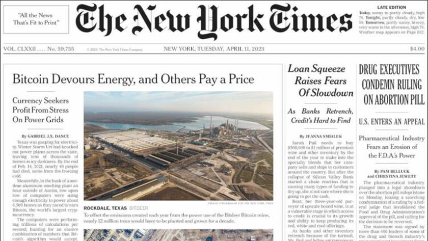 Iranpress: World Newspapers: Bitcoin devours energy, and others pay a price