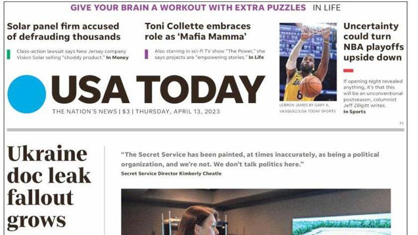 Iranpress: World newspapers: Ukraine doc leak fallout grows