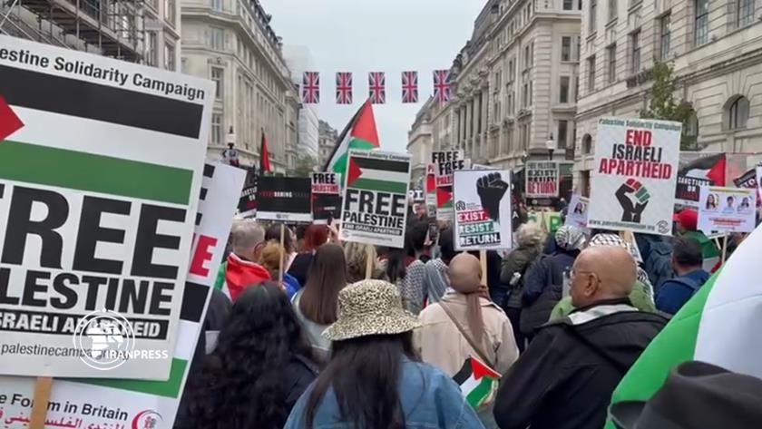Iranpress: Palestinian supporters in Britain rally against Israel 