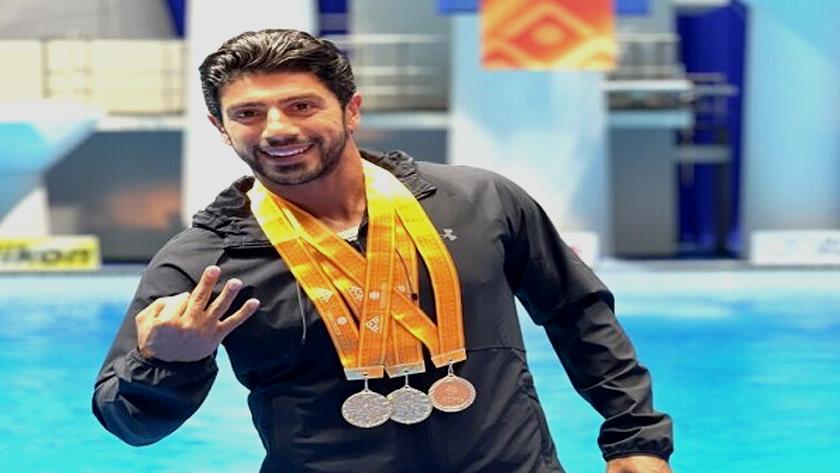 Iranpress: Iranian diver bags three gold medals in Kyushu 2023