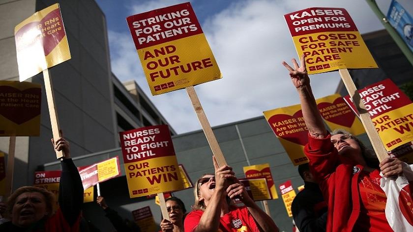 Iranpress: US healthcare workers begin three-day strike