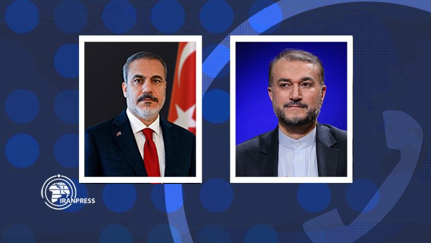 Iranpress: Iran, Türkiye FMs confer Latest development in Palestine