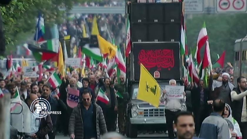 Iranpress: Iranian people stage rallies in solidarity with people of Gaza