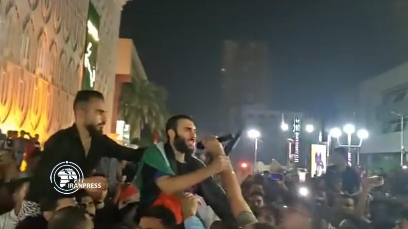 Iranpress: Gathering of Egyptian youth in support of the oppressed people of Gaza