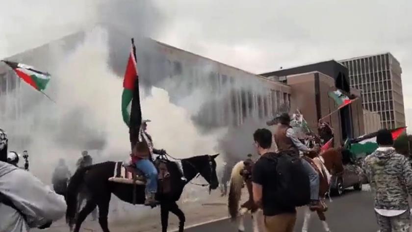 Iranpress: Video: Different demonstration of supporters of Palestine in Texas