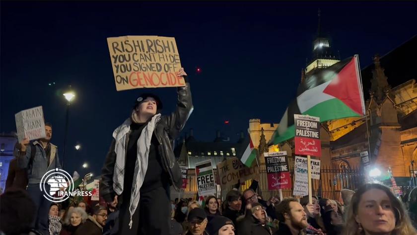 Iranpress: Protest rally held outside UK Parliament in support for Palestinians