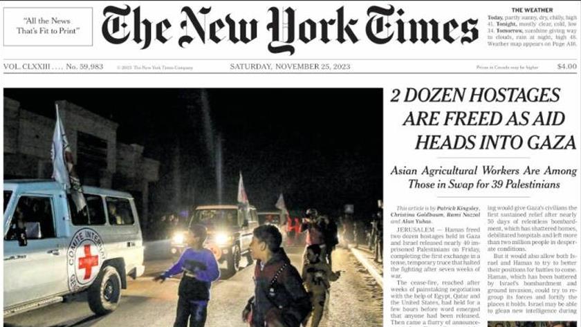 Iranpress: World News Paper: 2 Dozen hostages are freed as aid heads into Gaza