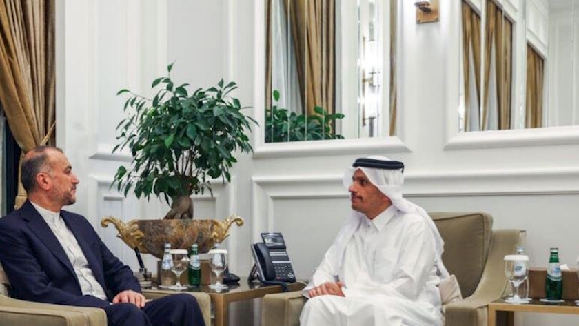 Iranpress: Iran, Qatar FMs discuss latest developments of Gaza
