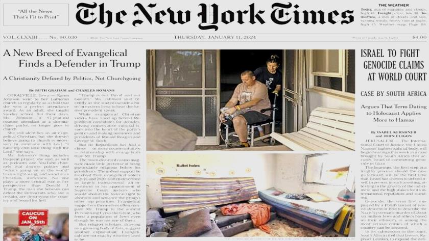 Iranpress: World Newspapers: Israeli regime faces genocide accusations at world court