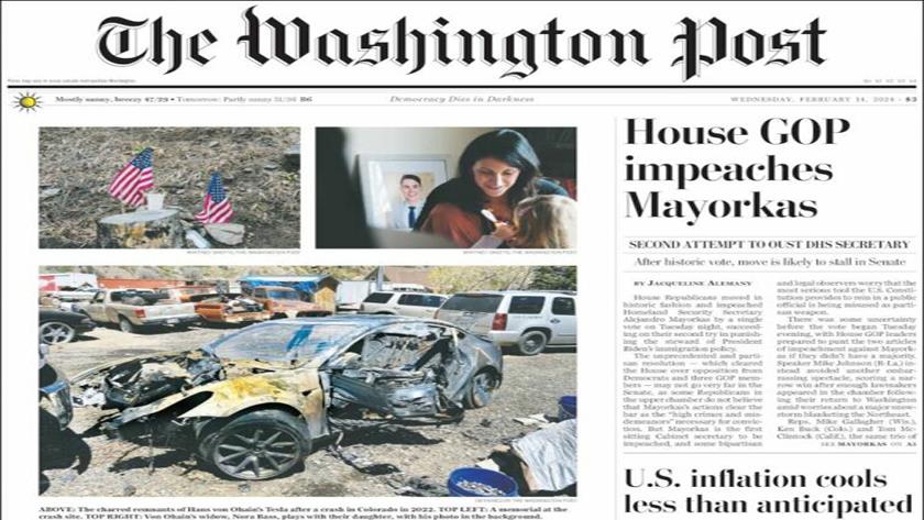 Iranpress: World Newspapers: House GOP impeaches Mayorkas