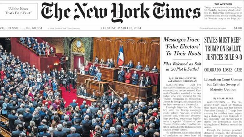 Iranpress: World Newspapers: US states must keep Trump on ballot, justices rule 9-0
