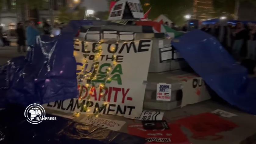 Iranpress: Student rally in support of Palestine ongoing in Manhattan, New York