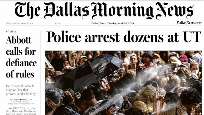 Iranpress: World Newspapers:  US Police arrest dozens at UT