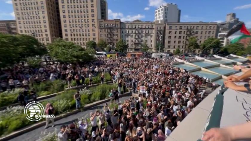 Iranpress: Supporters of Palestine clash with U.S police at Brooklyn Museum