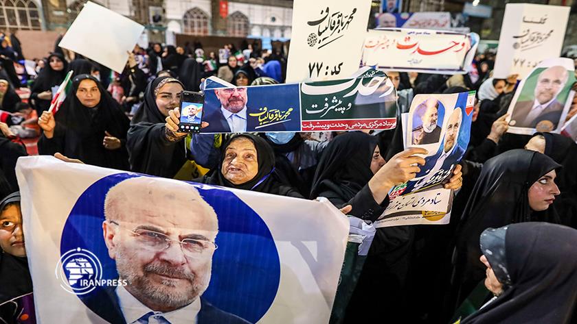 Iranpress: Candidate Ghalibaf visits Ahvaz for Election Campaign
