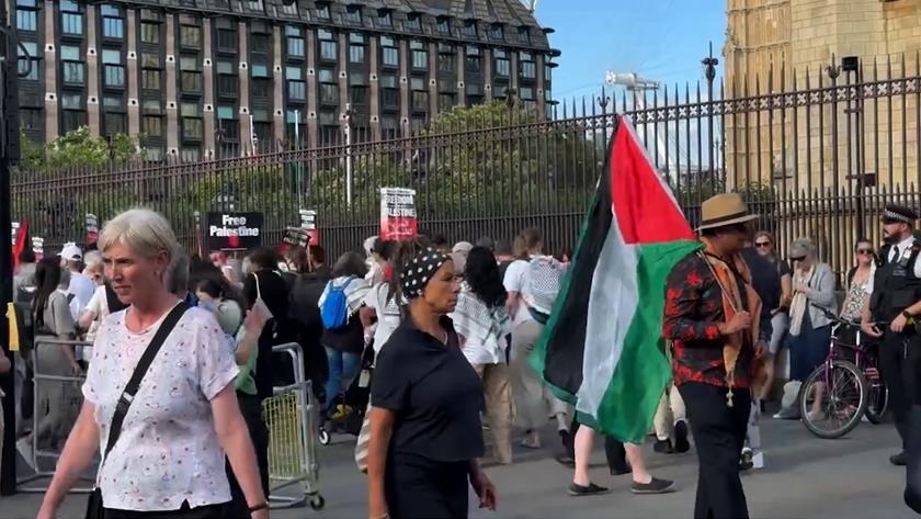 Iranpress: Supporters of Palestine Surround British Parliament