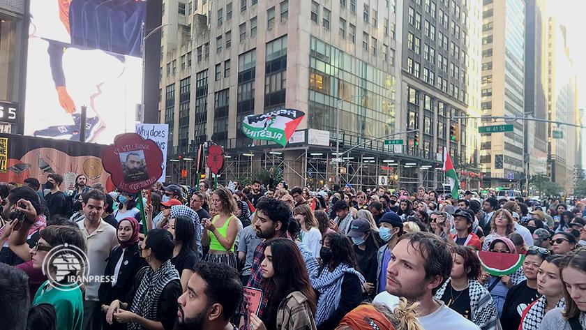 Iranpress: Anniversary of Al-Aqsa Flood: Pro-Palestinian Marches Held in the U.S.