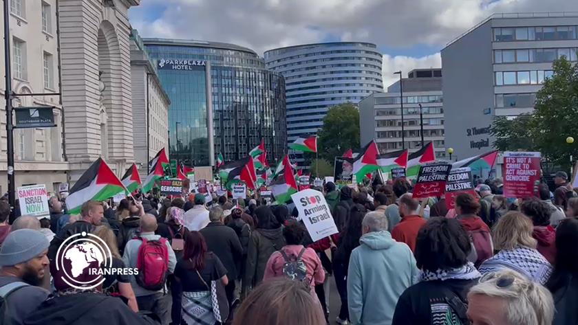 Iranpress: Mass Rally Held in London to Condemn U.S., Israeli War Crimes